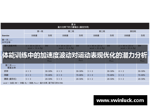体能训练中的加速度波动对运动表现优化的潜力分析